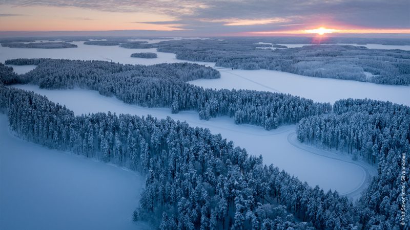 Saimaa-See Finnland im Winter