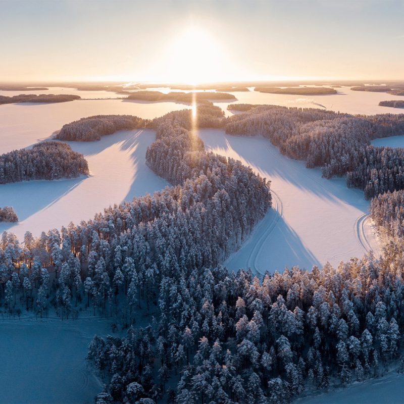 Finnisches Seengebiet im Winter