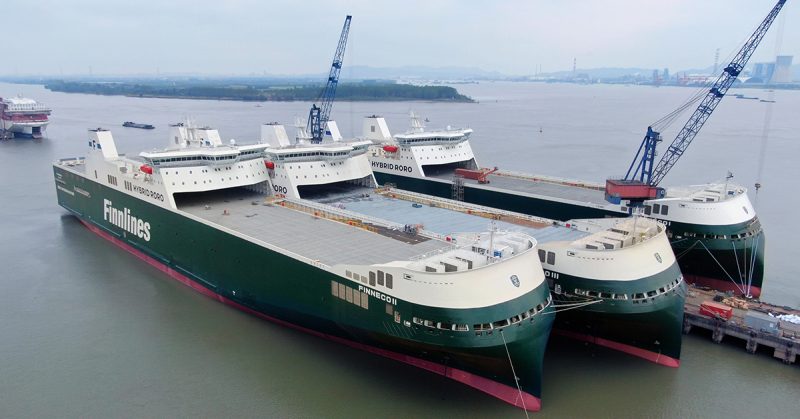 Finnlines’ new hybrid ro-ro vessels are being built at the shipyard in 2022
