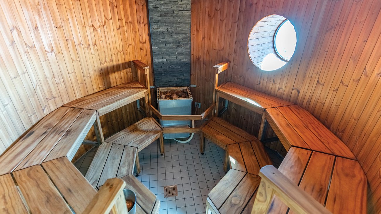 Sauna an Bord einer Fähre.