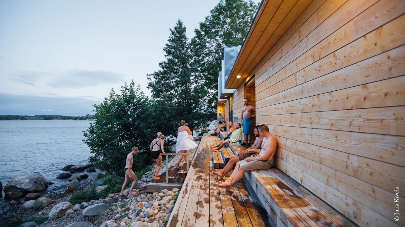 Sauna auf der Insel Lonna