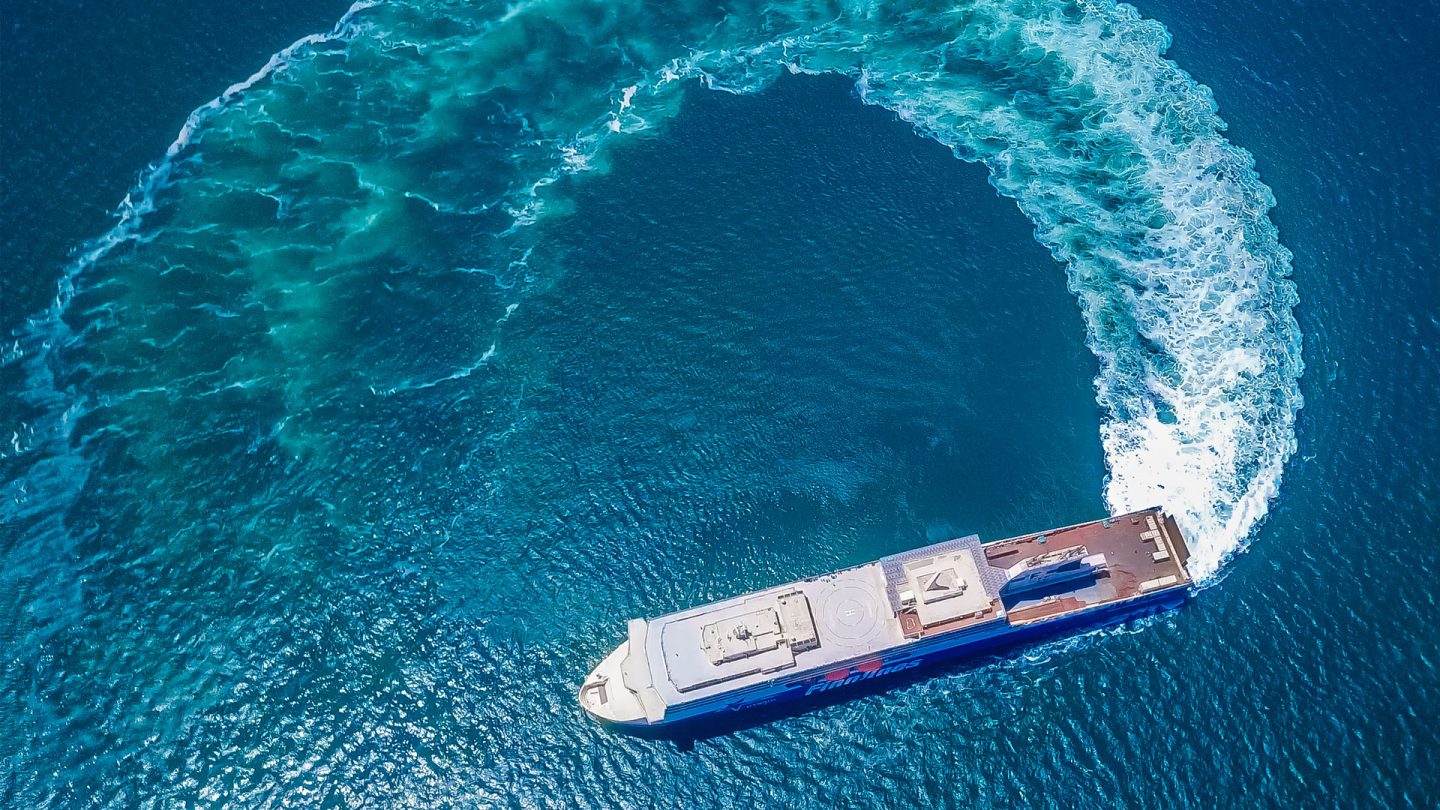 Finnsirius vessel on a sea test in China