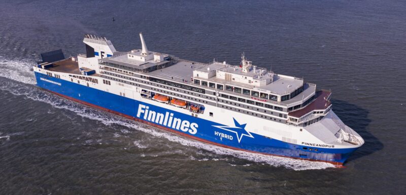  


Finnlines Plc, Press release, Helsinki, 12 December 2023


The second hybrid Superstar freight-passenger vessel delivered to Finnlines

Finnlines took delivery of Finncanopus, which is the second of two Superstar-series  freight-passenger (ro-pax) vessels, at the China Merchants Jinling Shipyard in Weihai, China, on 12 December 2023. The vessel will enter Finnlines’ line between Finland and Sweden (Naantali–Långnäs–Kapellskär). Finncanopus is scheduled to start in traffic in February 2024. 

 

The combined freight and passenger vessel Finncanopus on its sea trial in November 2023. Photo: Finnlines Plc

