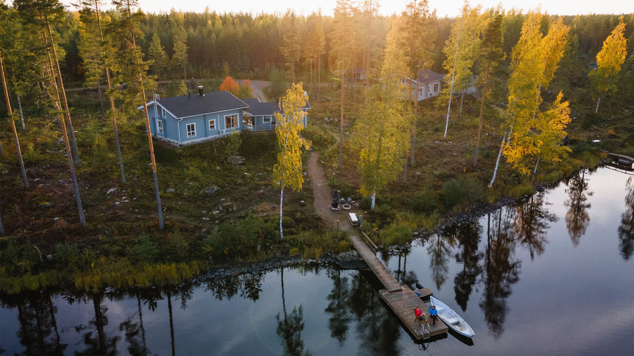 Angeln im Feriendorf Oravi am Saimaa-See