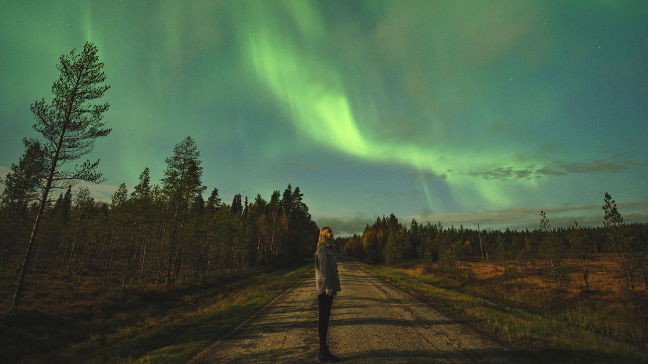 Polarlichter im finnischen Herbst