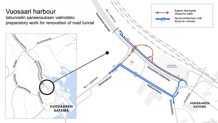 Vuosaari harbour map - renovation preparation